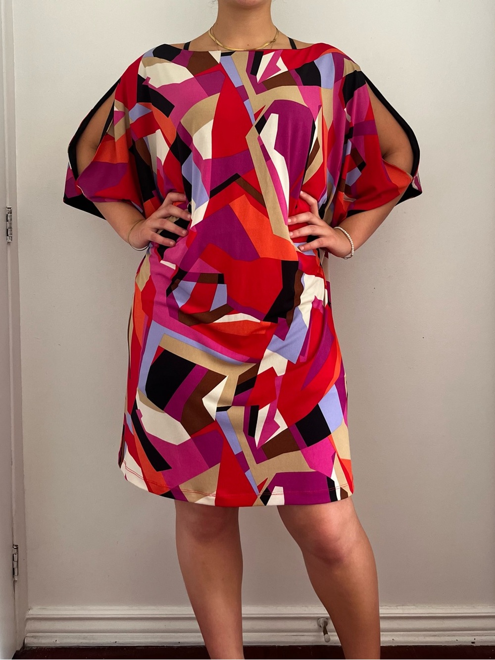 Emma & Michele Multi-Color Geometric Mini Dress